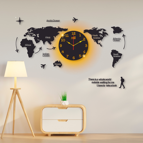3D Wooden Wall Clock, Modern Quartz Design for Living Room or Office Home Decor and Gifting